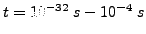 $t=10^{-32}&nbsp;s -10^{-4}&nbsp;s$