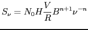 $\displaystyle S_\nu=N_0H\frac{V}{R}B^{n+1}\nu^{-n}$